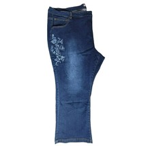 Woman Within Blue Jeans Ebroidered Accent Womens Plus Size 30W Petite Short - $26.77