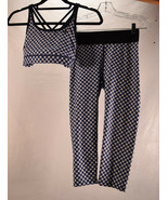 WITH Womens Yoga Bra Activewear Top Bottom Crop Legging Set of Two Plaid... - $88.28 CAD