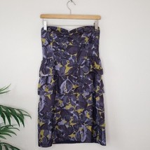 J. Crew | Abstract Floral Tiered Layered Strapless Dress, size 6 - £46.38 GBP