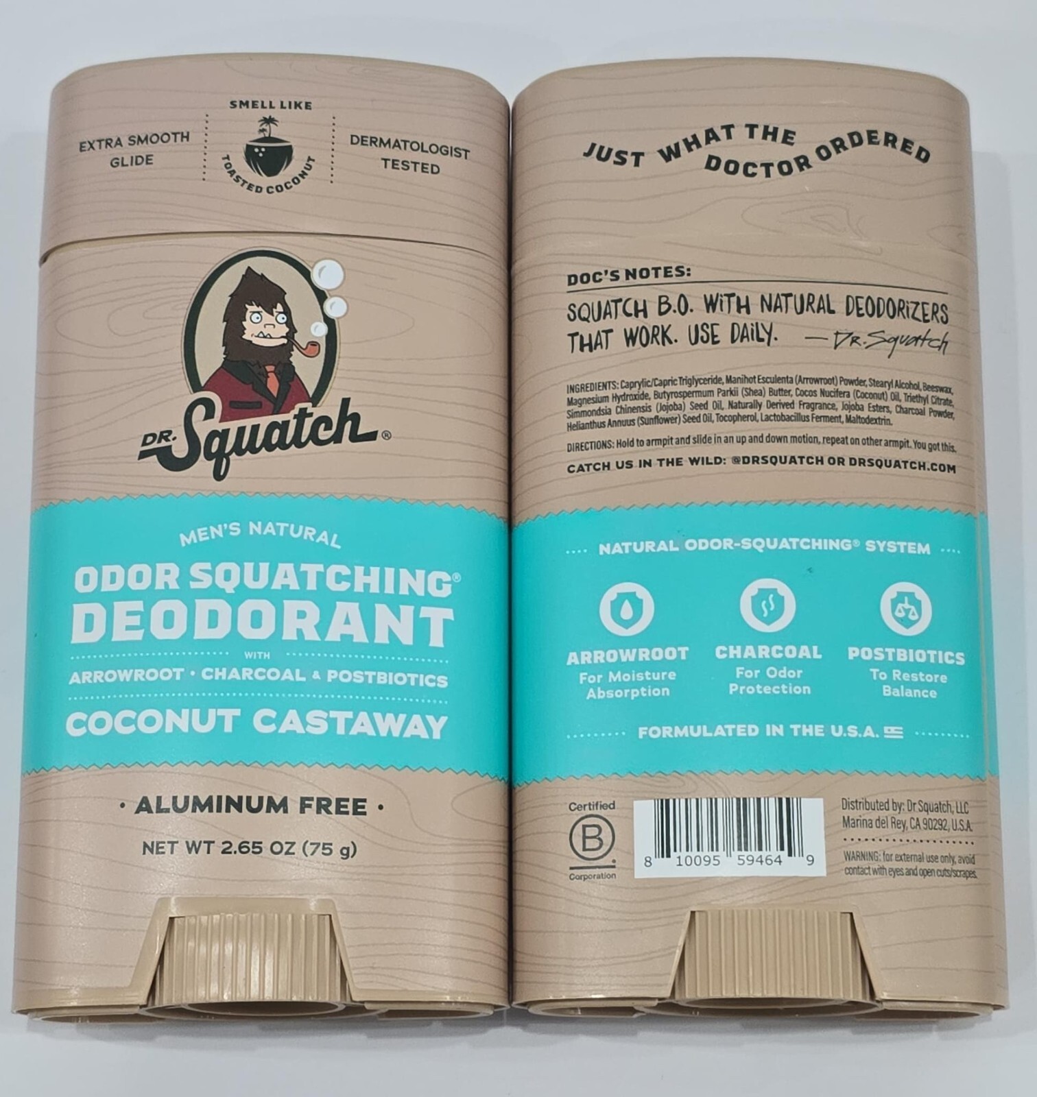 Dr. Squatch Men Coconut Castaway Natural Deodorant Coconut Castaway 2.65 oz Item image 2