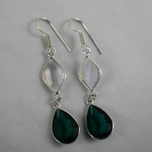 925 Argent Sterling Verre Gemme Topaze Main Boucles D&#39;Oreilles Cadeau BES-1402 - £27.11 GBP