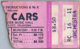 The Cars Concert Ticket Stub August 8 1979 Oklahoma City Oklahoma - $34.64