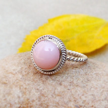 Pink Opal Twisted Band Natural Pink Opal Ring Opal Sterling Silver Ring ... - $42.25