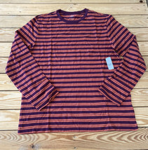 Gap NWT Men’s Long sleeve stripe t Shirt size L Purple DK - $16.73