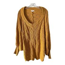 ChicSoul Mustard Cable Knit Sweater Plus Size 1X Oversized Dolman Sleeves - $23.40