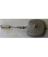 Vintage All Metal Silent Butler Pan with Wooden Handle and Lid Knob  Loc... - $67.82 CAD