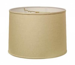 13&quot; Parchment Beige Throwback Drum Linen Lampshade - £99.56 GBP