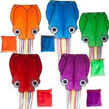 Set of 5 Large Software Octopus Kite with Colorful Ribbon 158&quot; x 28&quot; Eas... - $41.99