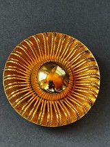 Vintage Large Marvella Signed Round Cut-Out Abstract Goldtone Flower Brooch Pin - £13.13 GBP