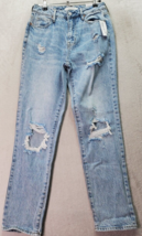 PacSun Mom Jeans Womens Size 24 Blue Denim Cotton Distressed High Rise Pockets - £24.01 GBP