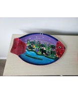 Clay Pottery Hand Painted Fish Shaped Plate Mexico Mexican Wall Sculptur... - £11.80 GBP