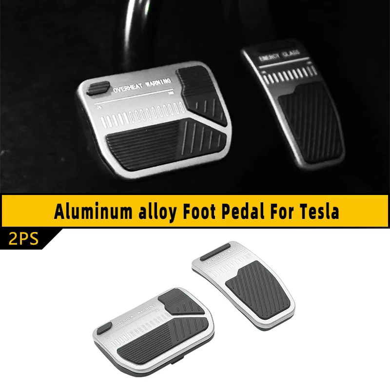 For Tesla Model 3 Y 2017 22 23 Non-Slip Foot Pedal Pad Cover Aluminum Au... - $22.03