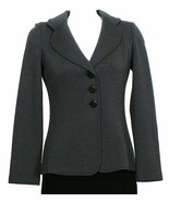 ST. JOHN Granite Gray Milano Knit Classic Wool Blend Button Front Jacket 2 - $612.78 CAD