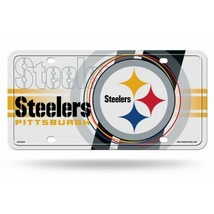 pittsburgh steelers nfl football team logo white circle license plate usa made - £23.50 GBP