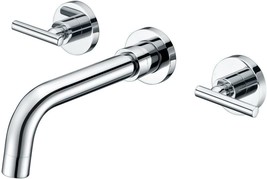 SUMERAIN Wall Mount Bathroom Sink Faucet Two Handles Lavatory Faucet - £156.10 GBP