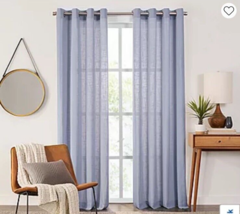 Fieldcrest Arden Sheer Grommet Top Single Curtain Panel Chambray Blue 50x96 - $272.74 MXN