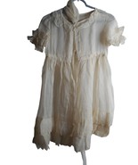 Antique 1950s 1960s Sheer handmade floral Embroidered Lace Child&#39;s dress... - $515.81 MXN