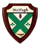McHugh Irish Coat of Arms Shield Plaque - Rosewood Finish - $59.31 CAD