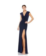 NEW $298 IEENA by Mac Duggal [ 12 ] Cap Sleeve V-Neck Jersey Gown in Nav... - $226.80