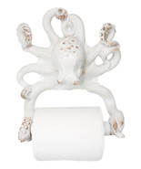 Nautical Marine Sea Octopus Distressed Antique White Wall Toilet Paper H... - $54.69 CAD