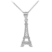 Sterling Silver Eiffel Tower Statue Pendant Necklace France Souvenir - £26.82 GBP+