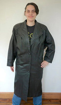 Vintage 80s Wilsons Black Leather Trench Coat 3M Thinsulate Lined Jacket... - $59.99