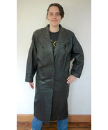 Vintage 80s Wilsons Black Leather Trench Coat 3M Thinsulate Lined Jacket... - £47.17 GBP