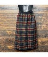 Blair Plaid Midi Skirt Medium Wool Blend Pull On USA Made Dark Preppy Ac... - $25.67