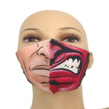 Scary Mask 5 Washable Cloth Mouth Cover Design Cartoon Reusable Halloween - £5.32 GBP