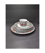 Dansk Nordic Garden Porcelain Place Setting, 5 Piece Set, Floral Lattice... - $39.60