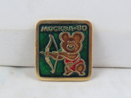 Vintage Summer Olympics Pin - Moscow 1980 Misha Archery - Stamped Pin - $15.00