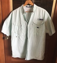 Columbia PFG Shirt Men L/G White Blue Plaid Vented Super Bonehead Short ... - €10,31 EUR