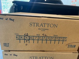 Stratton 6 3/4 Straw Summer Hat Sheriff Style S42 Self Forming Navy Blue... - $1,028.75 MXN