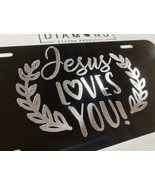 Deep Engraved Jesus Loves You Diamond Etched Vanity Front License Plate ... - £15.64 GBP