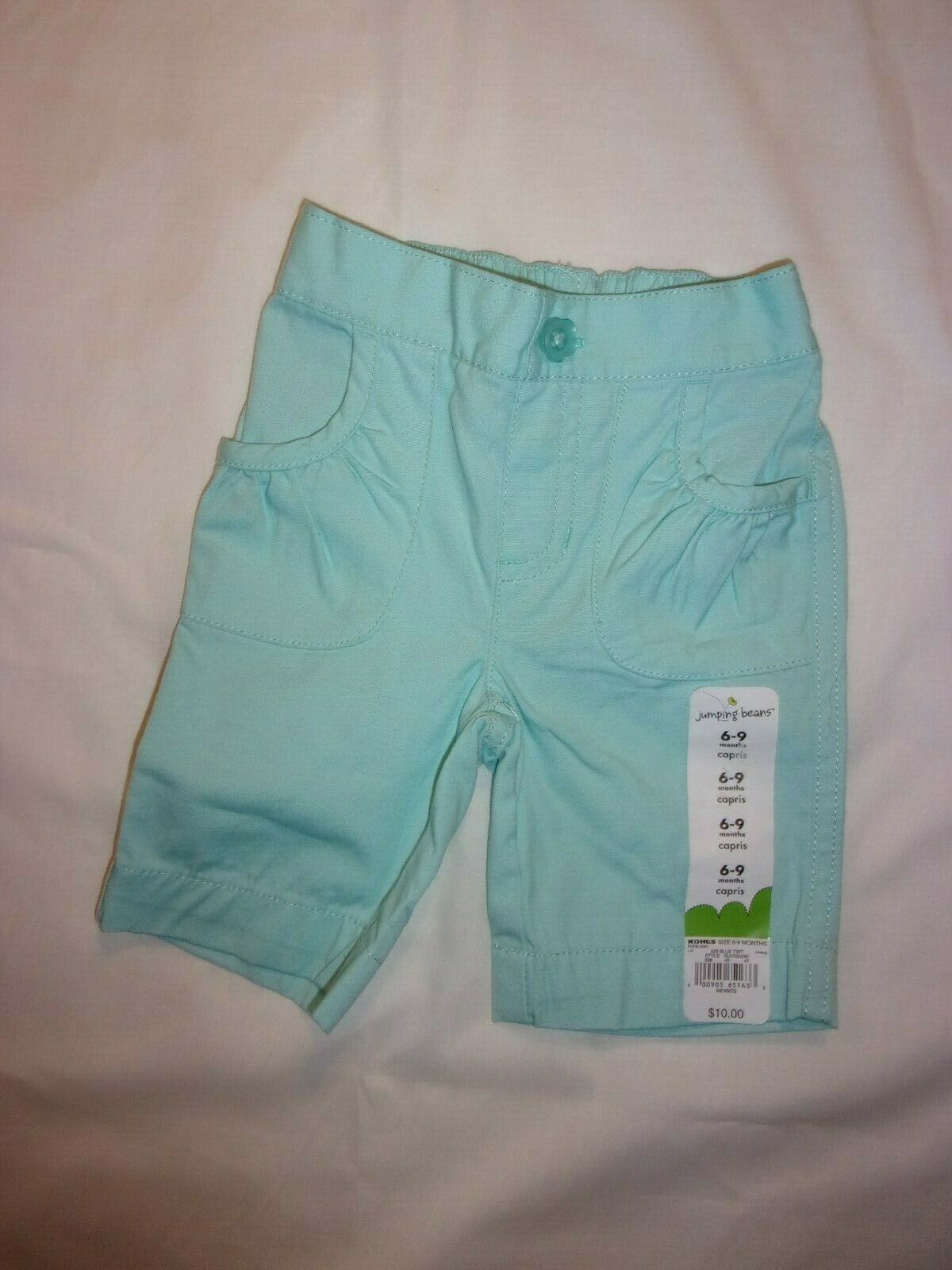 Jumping Beans Baby Girls Blue Tint Pull-On Capris 6-9 MO New W/T - $7.99