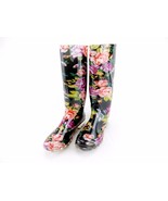 Rain Boots For Women &amp; Girls ~ Cheng&#39;s Easy USA, Black w/Colorful Floral... - $340.15 MXN