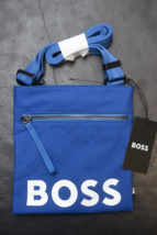 Hugo Boss Pixel Logo Recycled Material Med Blue Envelope Sling Shoulder Bag - $54.85