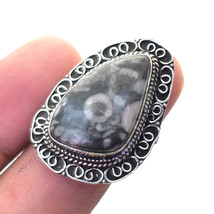 Black Fossil Coral Vintage Style Gemstone Fashion Ethnic Ring Jewelry 8&quot; SA 1589 - £3.84 GBP