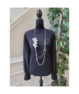 Vince Camuto Sweater Women's XXL Black Sheer Sleeve Textured Dot Knit Pu... - €25,57 EUR Vince Camuto Sweater Women's XXL Black Sheer Sleeve Textured Dot Knit Pu... - €25,57 EUR