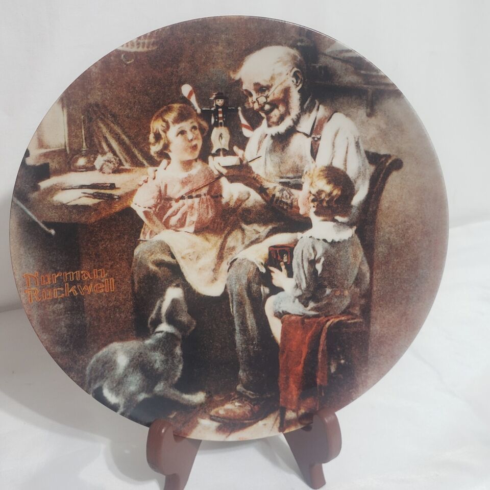 Norman Rockwell Plate The Toy Maker 1977 Limited Edition Authentic Knowles - $13.81