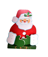 Vintage 1985 Lillian Vernon 12&quot; Wooden Jolly Santa Claus Christmas Card ... - €21,40 EUR
