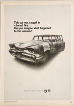 1969 Print Ad Smokey the Bear Forest Fires Destroys Cars &amp; Wildlife - £14.03 GBP