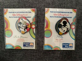 new DISNEY Heart of Florida United Way Campaign PARTICIPANT pin 2007 and 2008 - $18.71