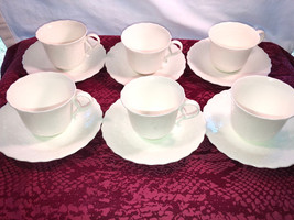 6 Mikasa Porcelain Tea Cups &amp; Saucers A7050 Mint Condition - £62.53 GBP