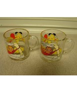 Garfield mugs 1978 McDonalds glass coffee mugs pair - $176.15 MXN