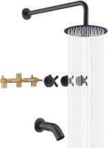 3 Handle Tub Shower Faucet,Matte Black Bathtub Faucet Set With, Sumerain - £177.70 GBP