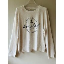Sz XL Bristol Salty Vibes Crewneck Cream Pullover Sweater Stretch - €29,17 EUR