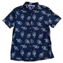 Tommy Hilfiger Lobster Print Navy Blue Men&#39;s Small Custom Fit Button-Dow... - £22.57 GBP