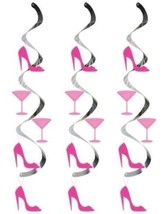 Bachelorette Party Martinis &amp; Heels 5 Dizzy Danglers Pink Cocktail - £3.20 GBP