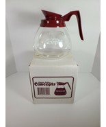 Coffee Concepts Carafe Glass Replacement Decanter Pot Red Handle &amp; Lid - £11.71 GBP